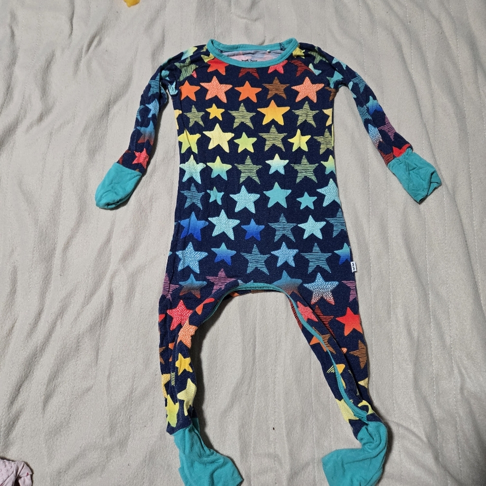 Little Sleepies Colorful Star Pattern Kids One Piece